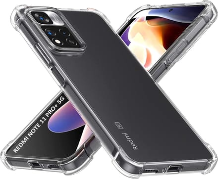Hoesje voor Xiaomi Redmi Note 11 PRO+ 5G - Redmi Note 11 PRO PLUS 5G backcover Shockproof siliconen Transparant