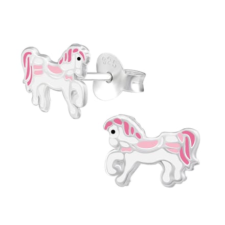 Amanto Kids Oorbellen Frida A -925 Zilver E-Coating - Paardje  - 9x7mm