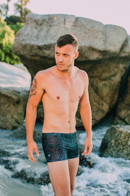 Zwemshorts voor Heren, Strakke Gestreepte Boxershorts