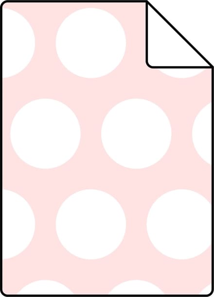 Proefstaal ESTAhome behang stippen wit en licht roze - 26.5 x 21 cm - 128859-S