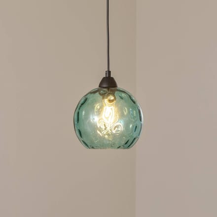 Opviq Hanglamp Benek, blauw, glas, Ø 20 cm, E27