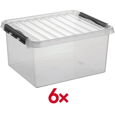 Opbergdoos Sunware Q-line - deksel - sluitclips - L 500 x B 400 x H 260 mm - 36 l