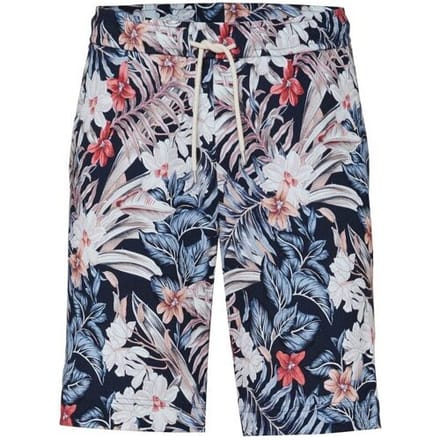 Desoto Bermuda Casual Drawstring Short Floral Pattern Abrikoos-Blauw-Multi / male