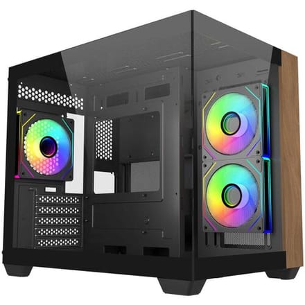 Cooler Master Elite 481 Wood - Case - Tower - Zwart