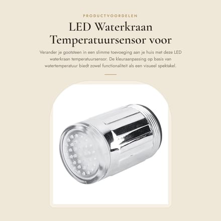 Dailygoods - LED Waterkraan Temperatuursensor voor Keuken en Badkamer