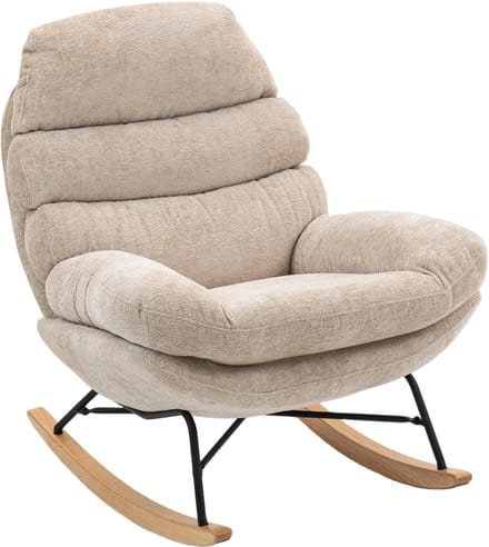 Fauteuil - Relaxzetel - Relaxstoel - Relaxfauteuil - Stoel - Met armleuning - Voor één Persoon - Crèmewit