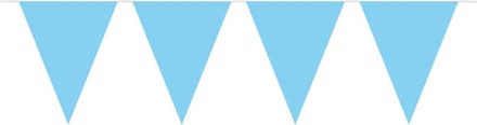 Lichtblauwe Vlaggenlijn XL - 10 meter