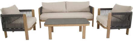 Lounge-Set Sora | Complete Lounge-Set Met Sofa, Sessel & Tafel | Beige - 767466x1777466x1006040cm