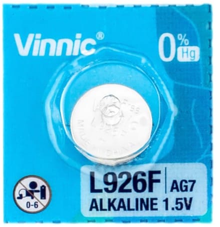 Vinnic Serie - Alkali batterij - LR926/395/AG7 - Diameter 9,5 mm - Hoogte 2,6 mm