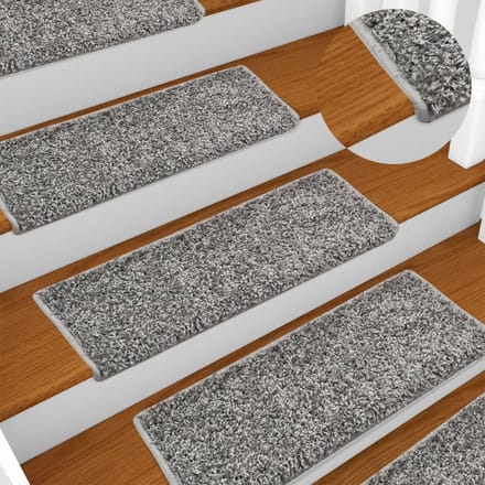 vidaXL - Trapmatten - 10 - st - 65x21x4 - cm - Grijs - Rechthoekige - Rand