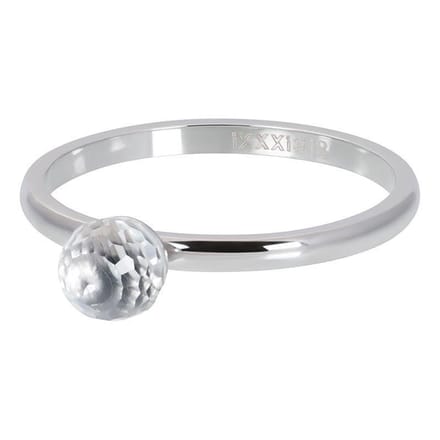 iXXXi Ring Crystal Glass Ball Zilverkleurig - Maat 20