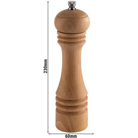 GGM Gastro (6 Stück) Pfeffermühle - ETERNAL - Holz - Höhe: 230mm - Beige