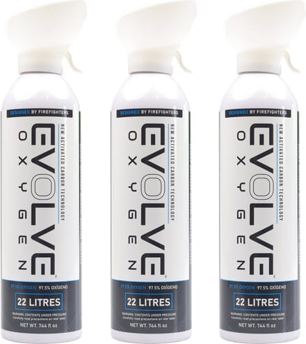 Evolve Oxygen 3x 22L - Pure Zuurstof (97%) - Zuurstoffles - 66L Totaal