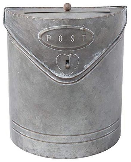 Metalen brievenbus met klep 24 x 10 x 29 cm - Grijs