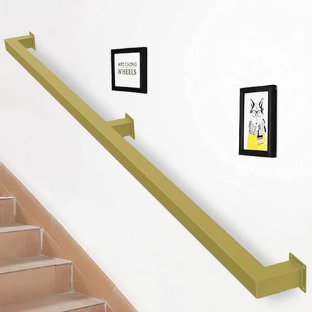 Trapleuning metaal - Muursteun - Veilig traplopen - Sterk smeedijzer - Tot 600cm - Goud