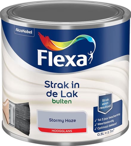 Flexa - Strak In De Lak Buitenlak Hoogglans - Stormy Haze - Mengverf - 500 Ml