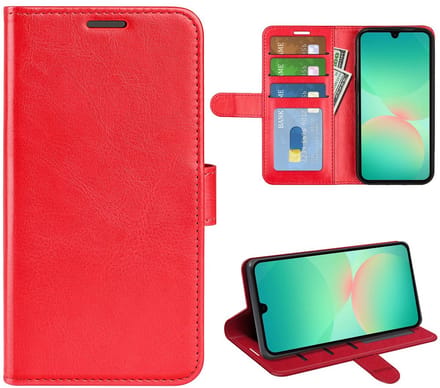MobyDefend Hoesje - Geschikt voor Samsung Galaxy A27 - Wallet Book Case (Sluiting Achterkant) - Rood
