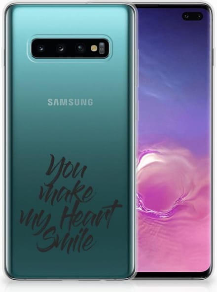 Samsung Galaxy S10 Plus Siliconen hoesje met naam Heart Smile
