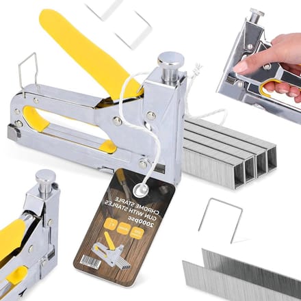 Handtacker - Nietpistool Tacker - Meubels Stofferen - Roestvrijstalen Nietjes - 14 mm - Chroom