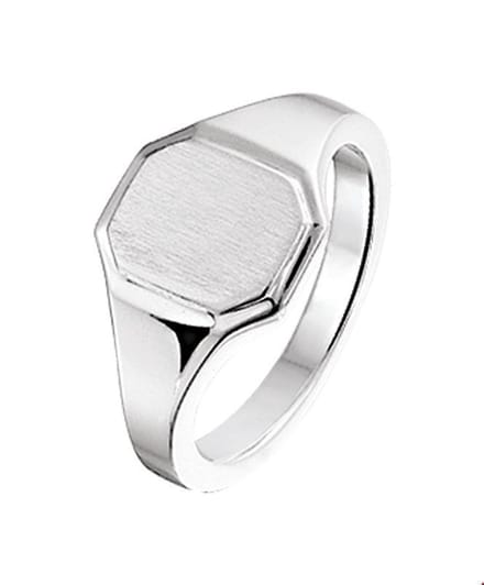 graveerring poli/mat zilver wit 1014463