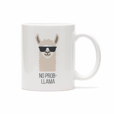 “No Prob-Llama” Mok – Grappige Lama Humor Koffiemok 330 ml