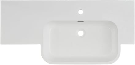 Differnz Wastafel 100x20x48cm 1 kraangat 1 wasbak Polybeton Wit