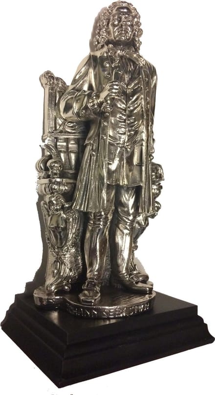 Johann Sebastian Bach Standbeeld – Luxueus Beeld met Zilveren Afwerking 27cm