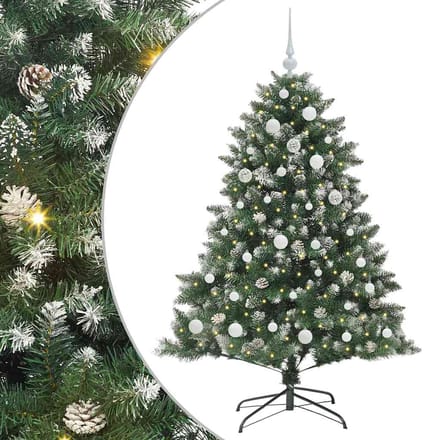 vidaXL - Kunstkerstboom - Groen - 150 - cm - PVC - en - Plastic - en - Staal
