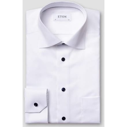 Eton Overhemd Special Navy Contrast Details Signature Twill Wit / male