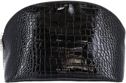Ted Baker toilettas Valoris Croc Effect Large Washbag Black zwart