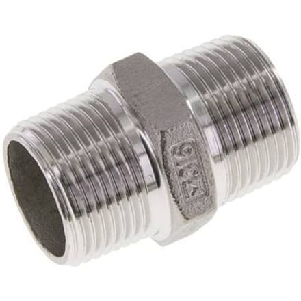 3/4'' NPT RVS Borstnippel 16 Bar