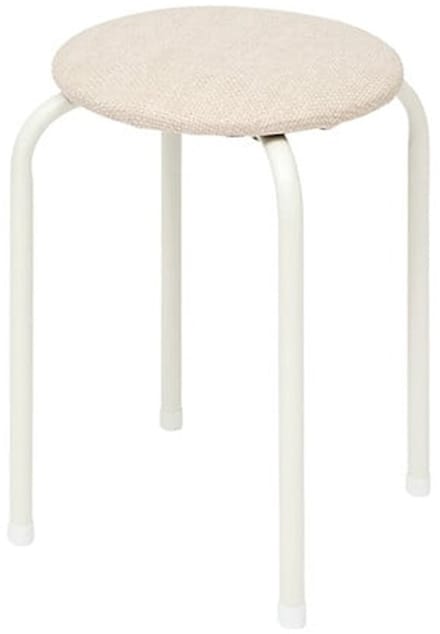 5Five Stapelbaar zit krukje Fierra - metaal/polyester - wit - D38 x H46 cm - extra stoelen - binnen/buiten - Stapelbaar