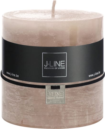 J-Line cilinderkaars Zand - lichtroze - 65U - 6 stuks