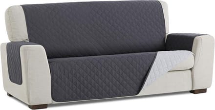 Duo quilt - Bankbeschermer - 110cm breed - Grijs - Twee kanten te gebruiken - OekoTex keurmerk