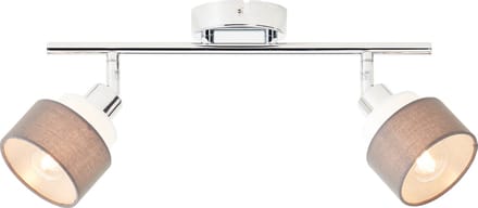 2-lichts plafondlamp Naples chroom met wit - 99992/22