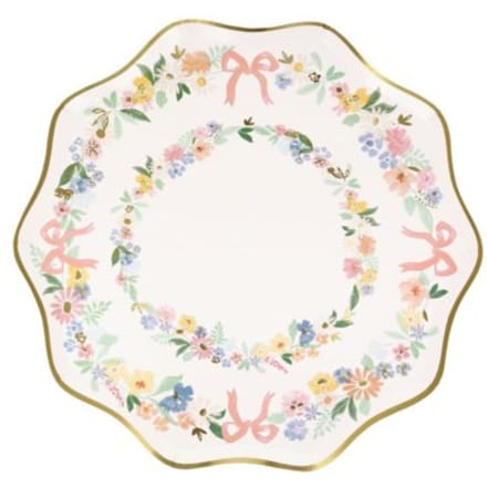 Meri meri pasen - bordjes papier klein à 8 stuks, elegant floral