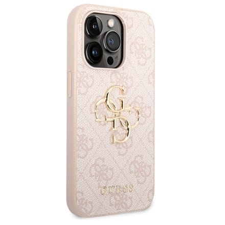 Guess 4G Metal Logo Back Case - Apple iPhone 15 Pro (6.1") - Roze