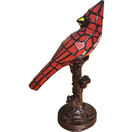Lumilamp Tiffany Tafellamp Vogel 15x12x33 cm Rood Kunststof