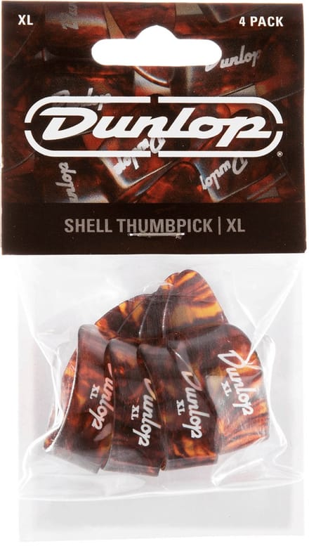 Jim Dunlop 9024P - Vingerpicks - Duim XL Celluloid - Schildpad - Zak 4 Stuks