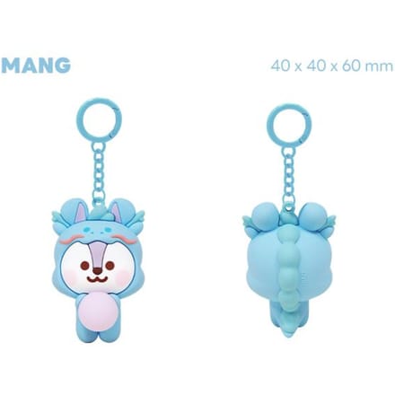 Porte-clés figurine dragon minini BT21 white