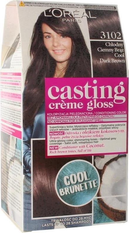 L'Oreal - Casting Creme Gloss farba do włosów 3102 Chłodny Ciemny Brąz