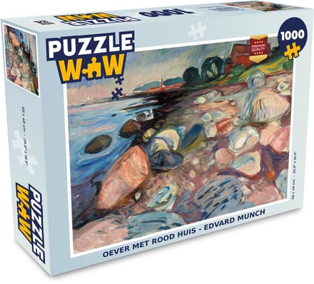 Puzzel Oever met rood huis - Edvard Munch - Legpuzzel - Puzzel 1000 stukjes volwassenen