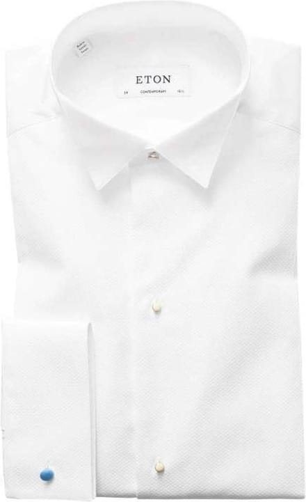 Smoking shirt Eton Contemporary Fit piqué wit