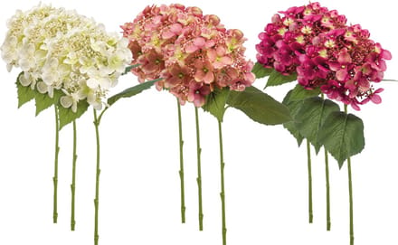 Emerald - Kunstbloem Hortensia 50cm Roze - Set van 9 - Kunstplant voor binnen