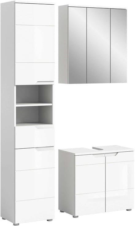Solero badkamercombinatie wit hoogglans MDF TZ - 34x116x193cm
