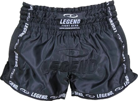 Legend Sports Kickboksshort Trendy Unisex Satijn/mesh Zwart Mt S