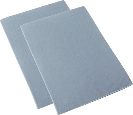 Homescapes Set van 2 Babylakens zonder elastiek – Flanellen Lakens Blauw, 100x150 cm