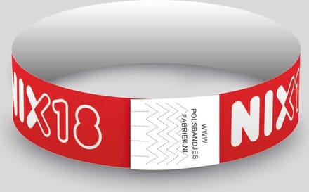 VanDerEng Tyvek Polsbandjes | NIX18 Rood - 100 stuks