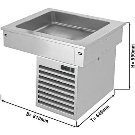 GGM Gastro Einbau Kühlwanne - 800mm - +2 bis +8 °C - 2x GN 1/1 - 190 Watt Zilver