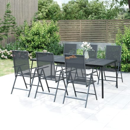 vidaXL - 7-delige - Tuinset - staal - antracietkleurig
